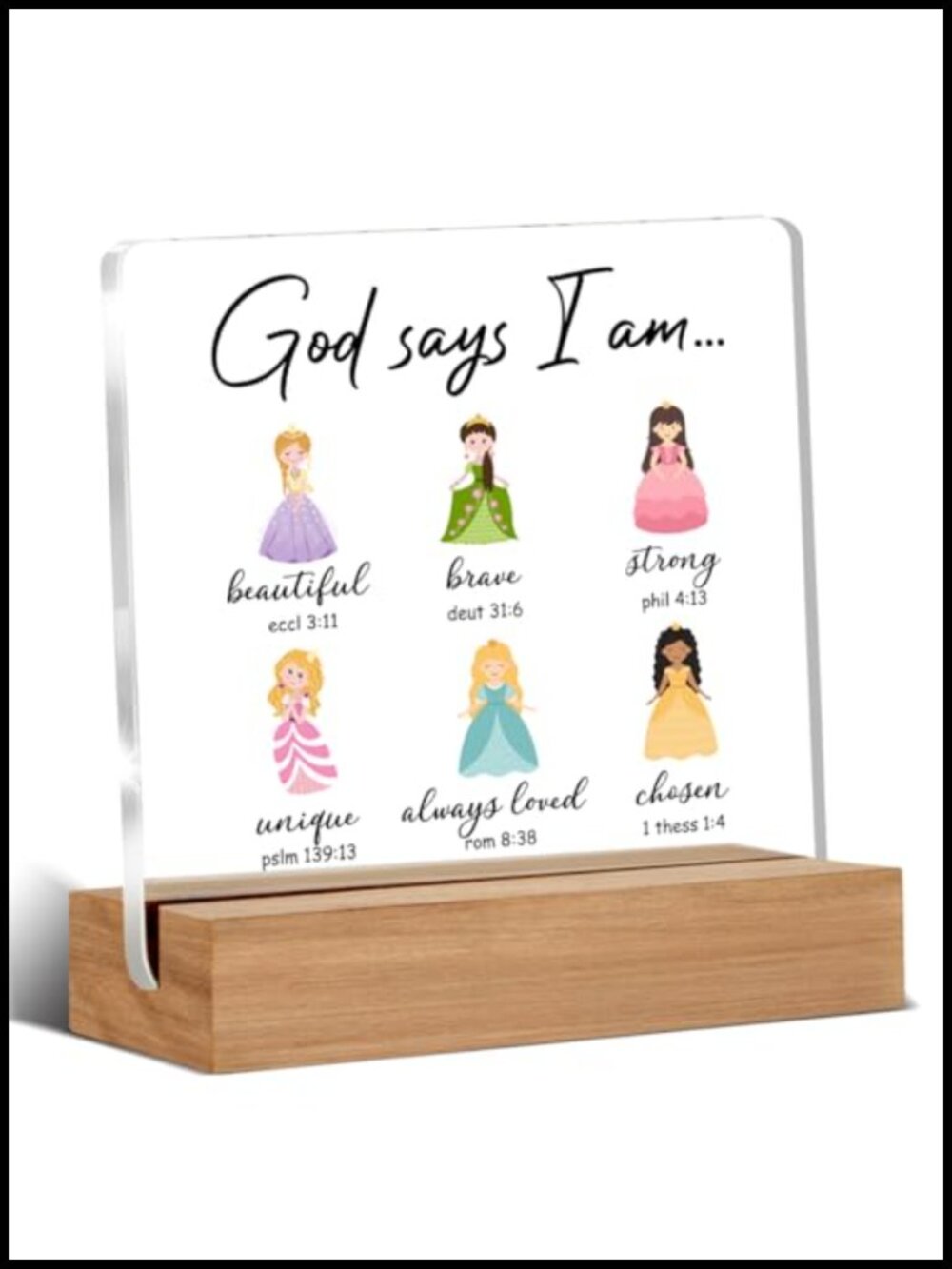 Acrylic Wood Decorative Sign Desk Decor Gift for Girls